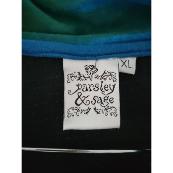 Parsley & Sage Green blue Cowl neck tunic top size XL lagenlook art to wear - Picture 2 of 10